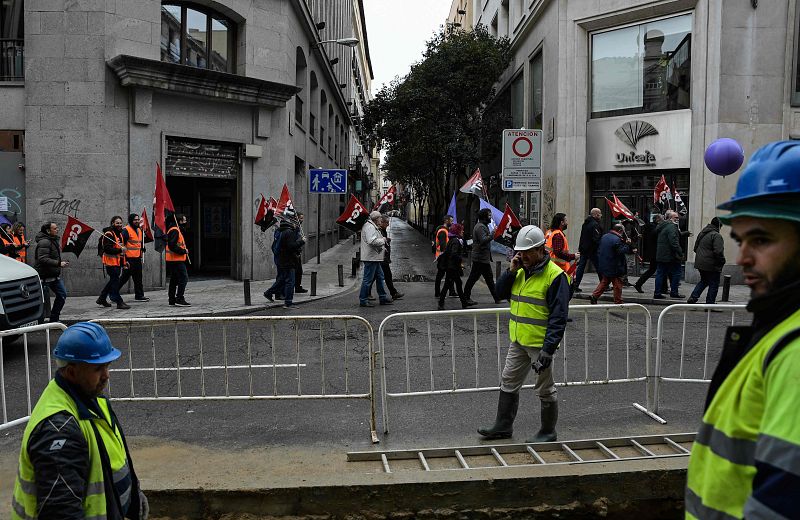 Piquetes en el centro de Madrid
