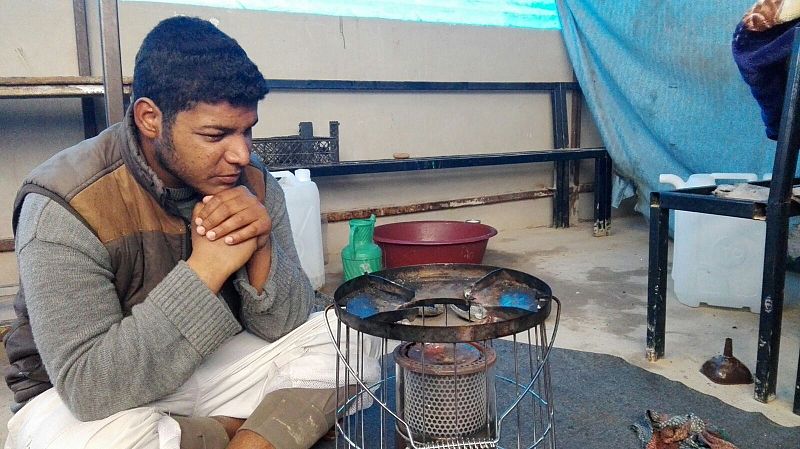 Hafez, refugiado en el campo de Ain Issa, cerca de Raqqa