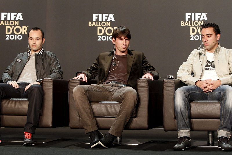 Andrés Iniesta estuvo a punto de recibir el Balón de Oro que finalmente se llevaría el argentino Lionel Messi en 2010.