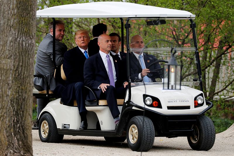 Trump acompaña a Macron en el Monte Vemon