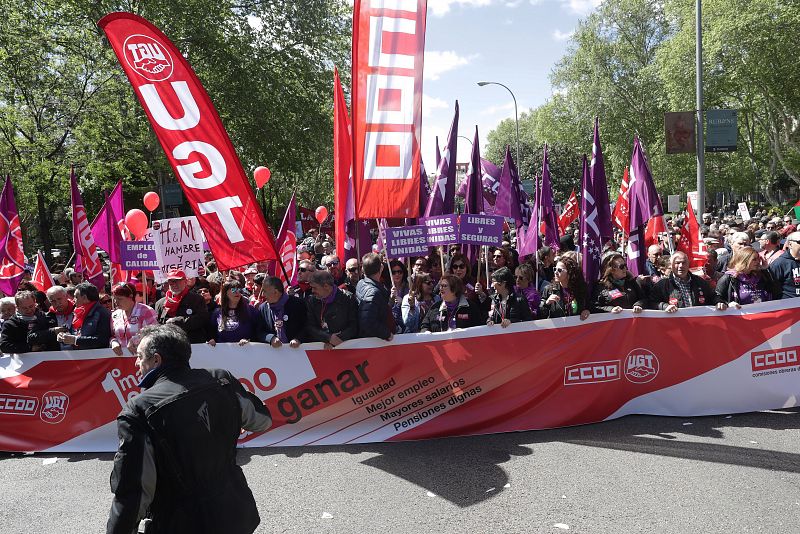 Manifestación en Madrid con motivo del Primero de Mayo.