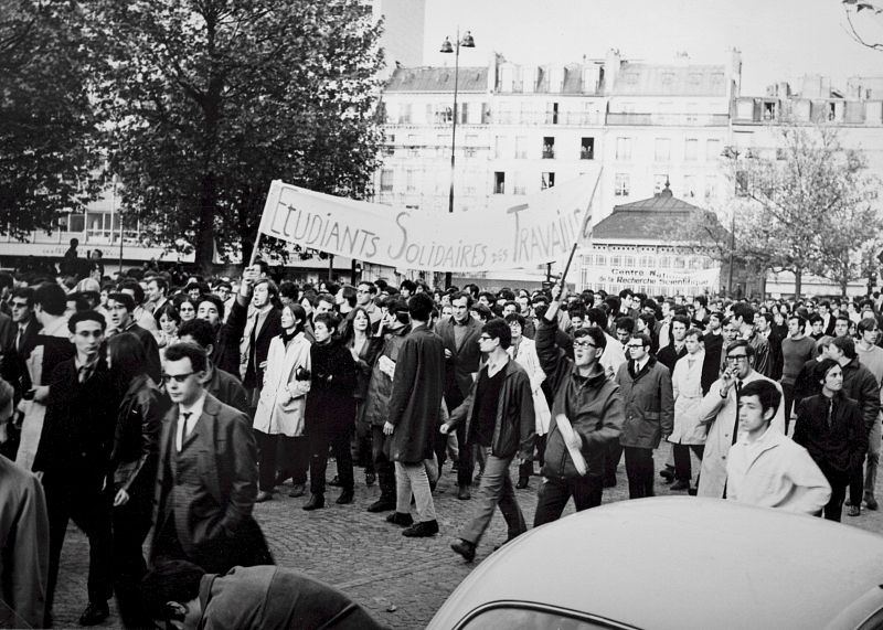Mayo del 68 - Manifestación de estudiantes y trabajadores