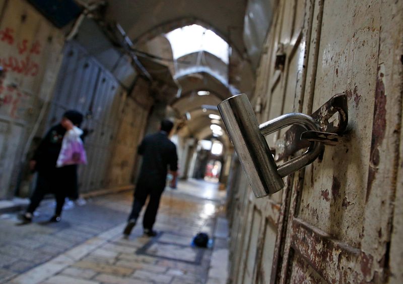 Tiendas cerradas en la Ciudad Vieja de Jerusalén por la huelga general