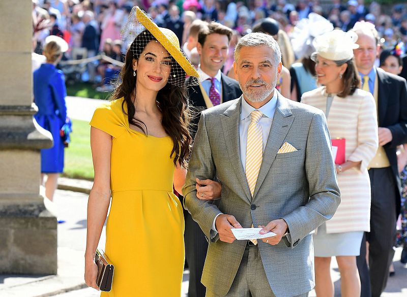El actor George Clooney y la abogada Amal Clooney, a su llegada a la ceremonia