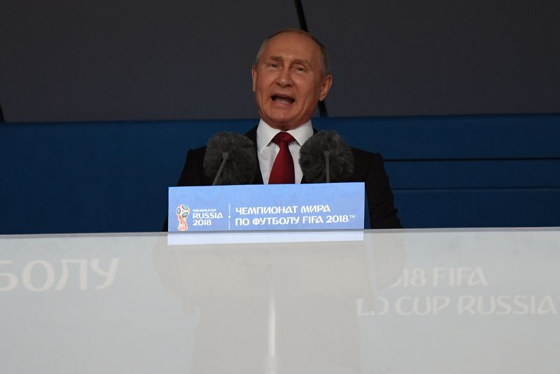 El presidente ruso Vladimir Putin en su discurso durante la ceremonia.