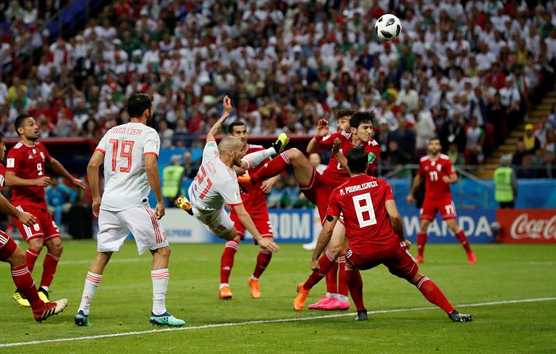 Silva, durante un lance del Irán-España