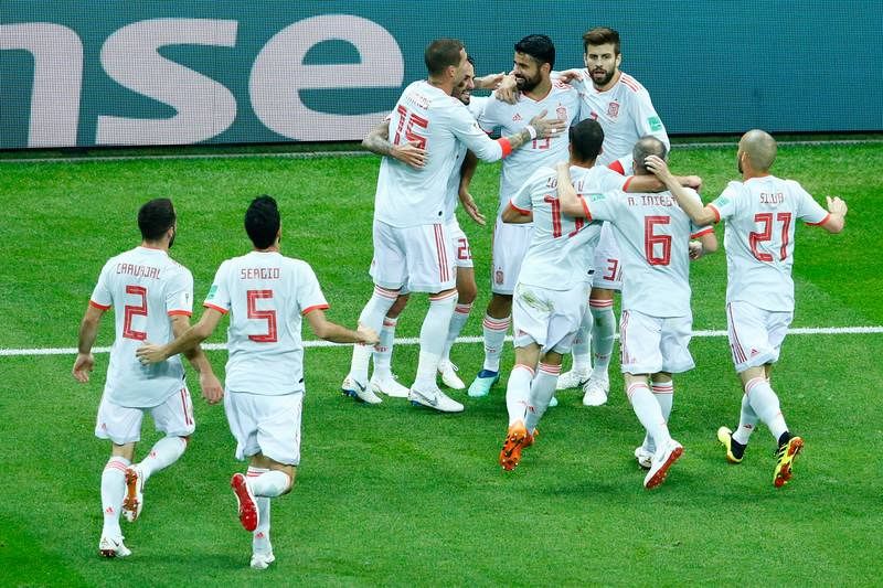 Celebración del gol de Costa