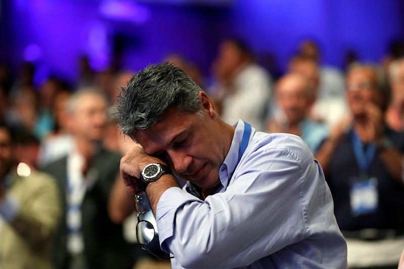 El líder del PP en Cataluña, Xavier García Albiol, se emociona durante el XIX Congreso del partido