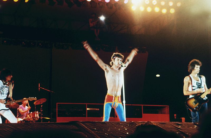 Los Rolling Stones, durante su concierto en Madrid en 1982