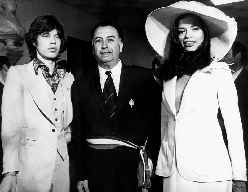 Mick Jagger con su primera mujer, Bianca Pérez Moreno de Macías