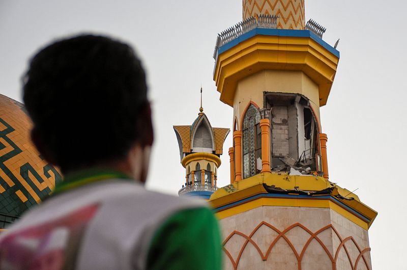 Mezquita afectada por el temblor