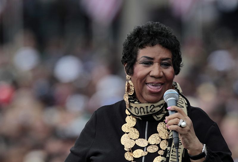 ARETHA FRANKLIN EN EL ACTO DEL DÍA DEL TRABAJO