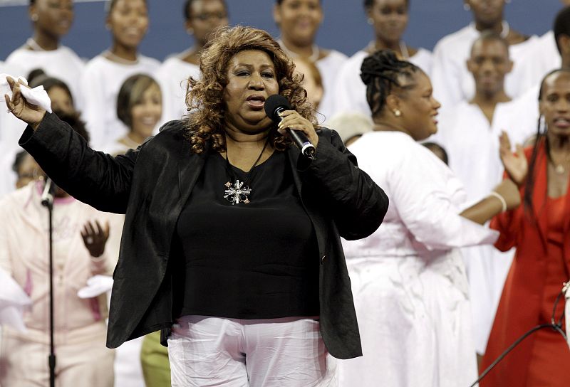 Aretha Franklin actúa en el Open USA