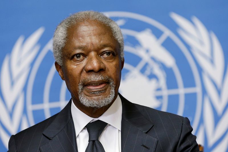 Kofi Annan durante una conferencia de prensa en la sede de la ONU en Ginebra (02/08/2012)
