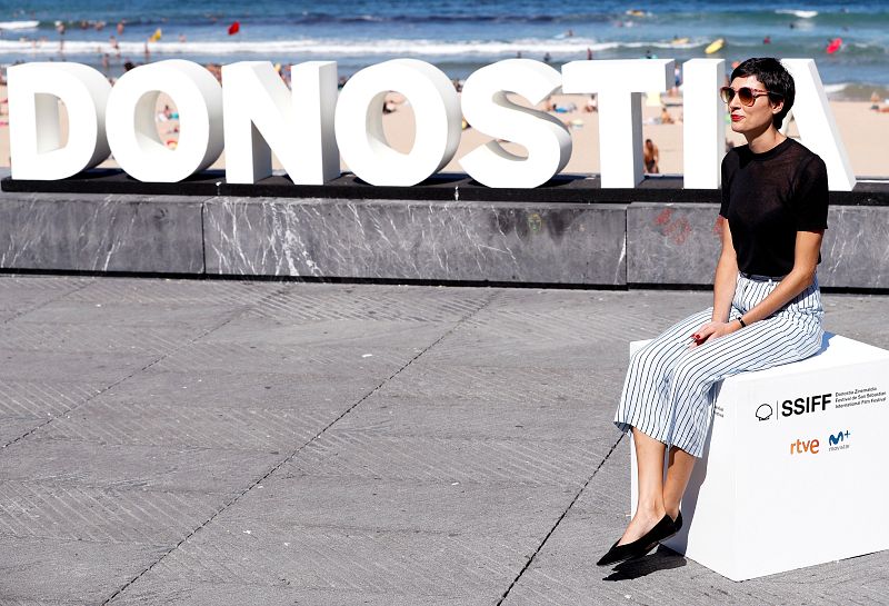 La guionista Isabel Peña durante la presentación de El reino, que compite en la sección oficial del festival