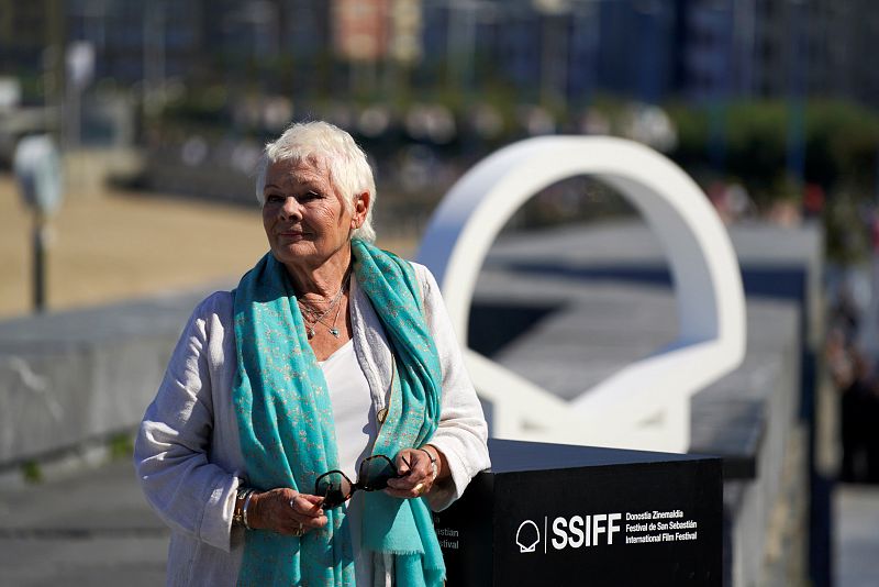 English actress Judi Dench takes part in a photocall to promote the feature film "Red Joan" at the San Sebastian Film Festival