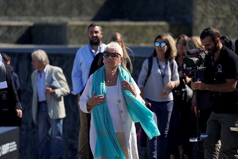 English actress Judi Dench takes part in a photocall to promote the feature film "Red Joan" at the San Sebastian Film Festival