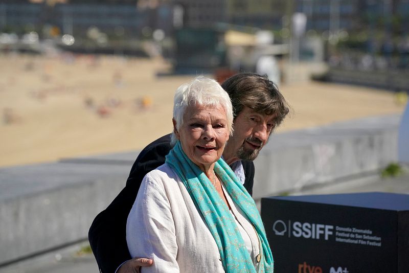 English actress Judi Dench and director Trevor Nunn take part in a photocall to promote the feature film "Red Joan" at the San Sebastian Film Festival