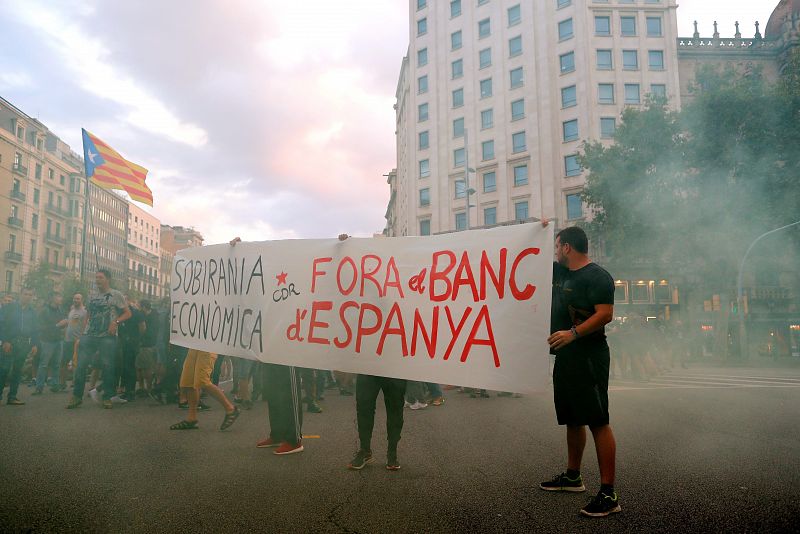Protesta independentista en Barcelona