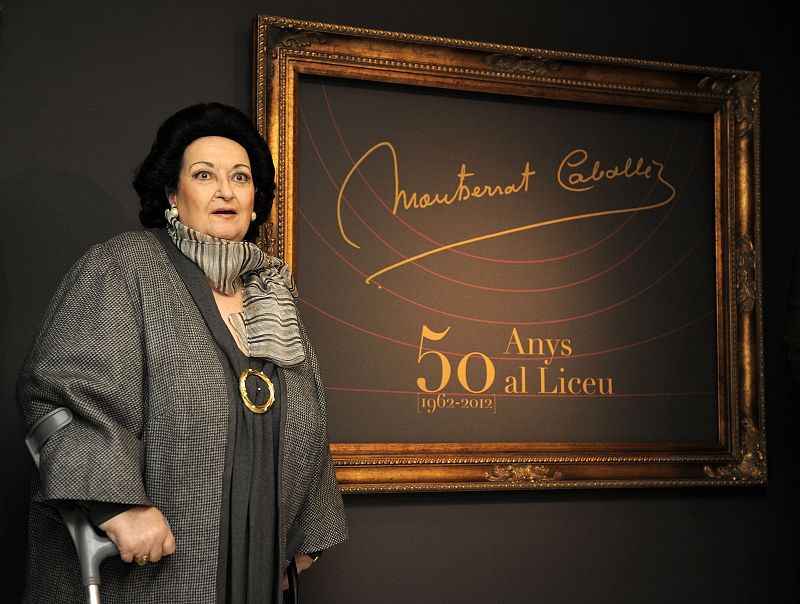 La soprano en al exposición Montserrat Caballé, 50 años en el Liceu