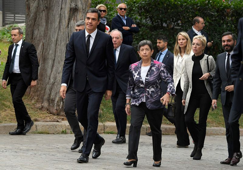 Pedro Sánchez, en el funeral de Monserrat Caballé