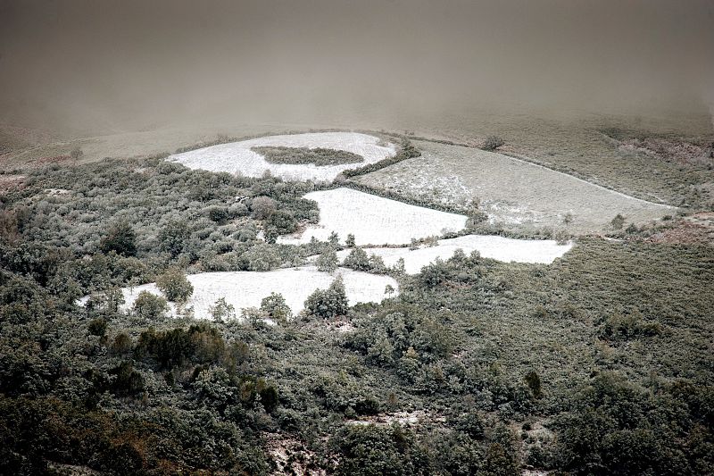 Paisaje nevado en el municipio orensano de Montederramo