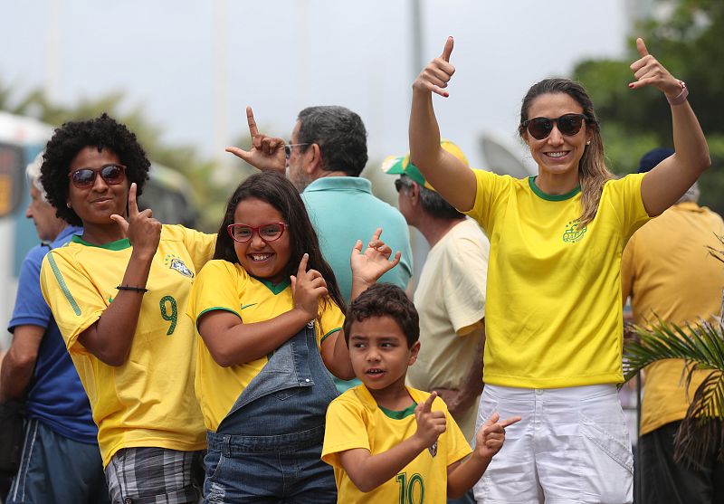 Simpatizantes de Jair Bolsonaro en Río de Janeiro