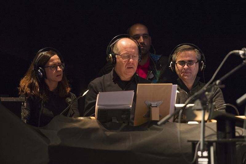 Mayca Aguilera, Benigno Moreno y Miguel Ángel Coleto, en un momento de la representación.