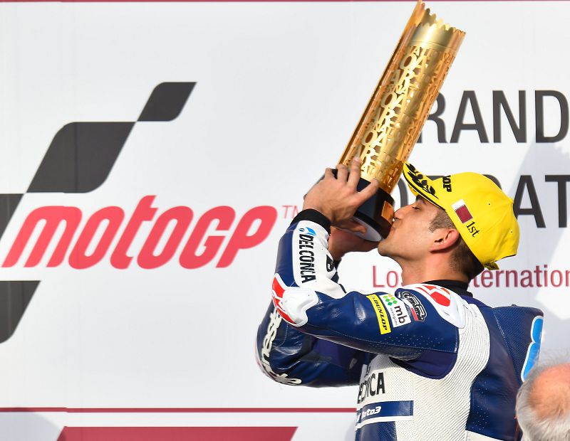 Jorge Martín celebra el triunfo en el GP de Catar.