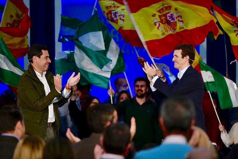 Primer mitin de Casado y Moreno