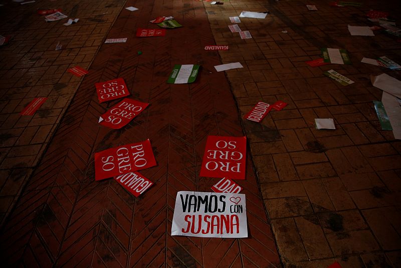 Pancartas a favor de Susana Díaz