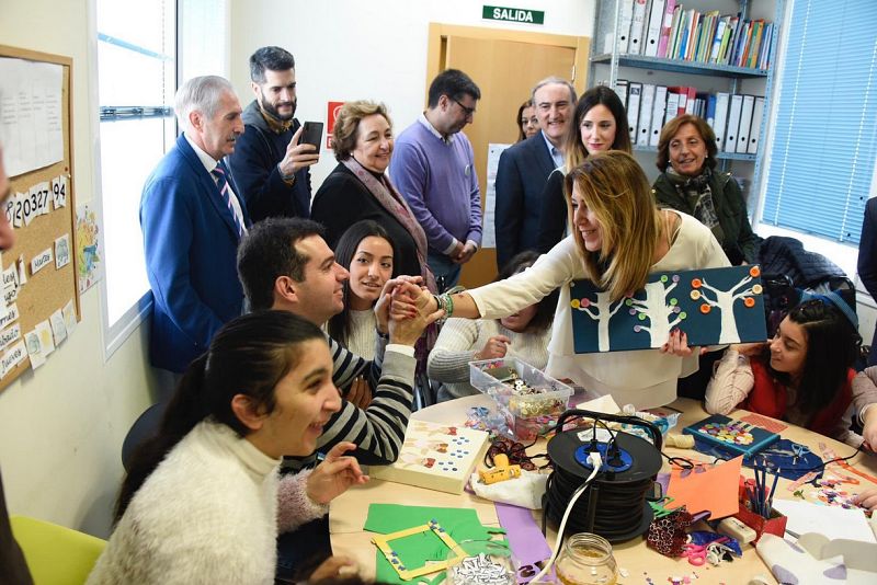 Díaz visita a los niños con necesidades especiales