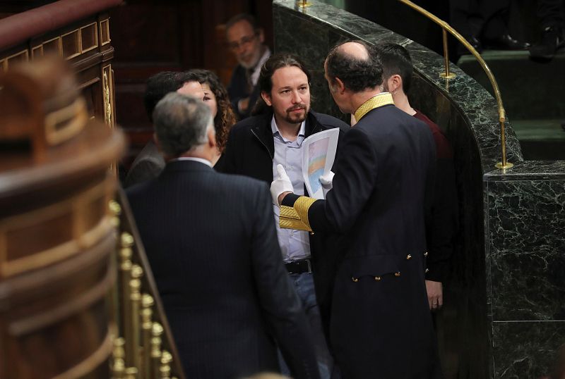 Pablo Iglesias acude a los actos del 40º aniversario de la Constitución