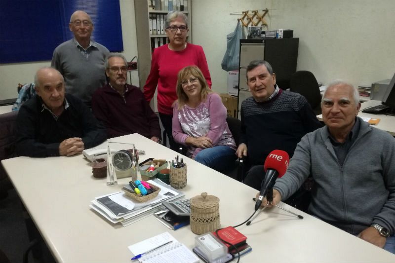 Asociación de jubilados de Metro de Madrid - De izquierda a derecha: Miguel Ángel Barajas, Pedro Mora Domínguez, Miguel Ángel Font, María Luisa Rubio, Teresa García, Miguel Ángel Carpena y Juan Antonio Nova.
