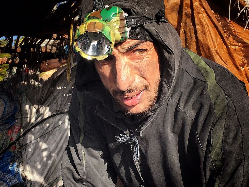 Preparado para bajar a la mina