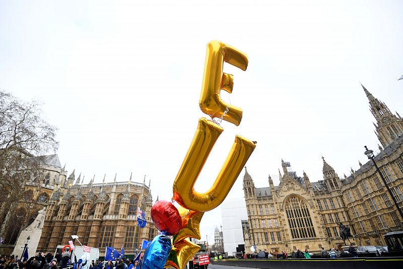 Globos a favor de la permanencia en la Unión Europea