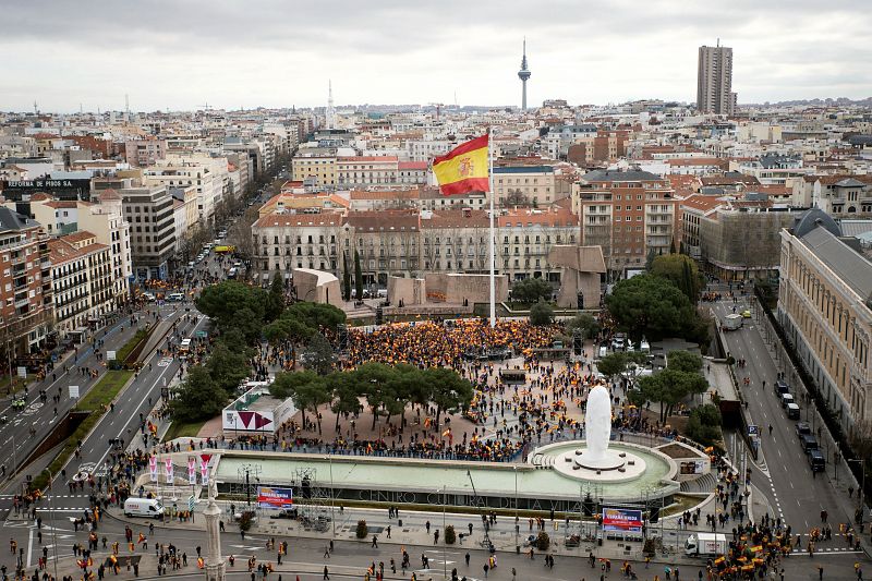 Concentración en la plaza de Colón de Madrid