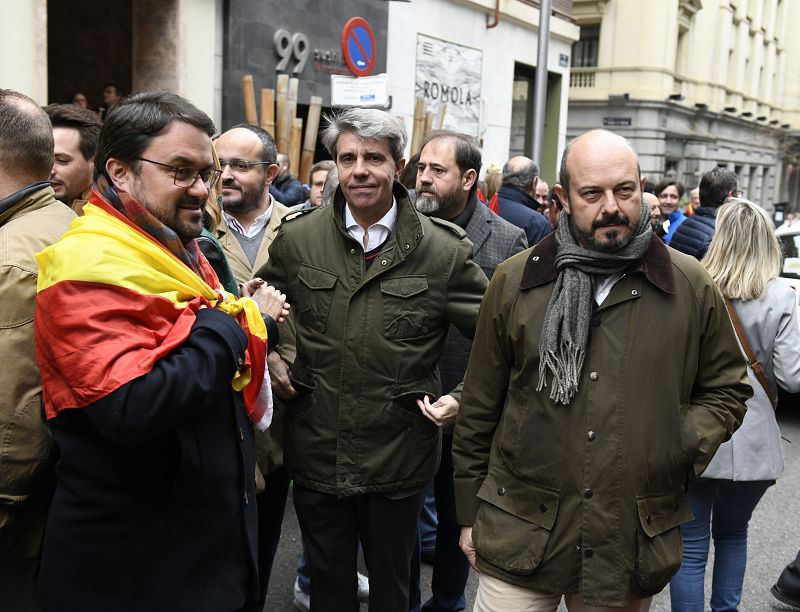 El presidente de la Comunidad de Madrid, Ángel Garrido, asiste a la concentración convocada por el PP, Ciudadanos y Vox en la plaza de Colón de Madrid