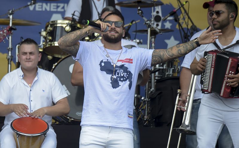 El popular cantante colombiano Maluma en el concierto 'Venezuela Aid Live'