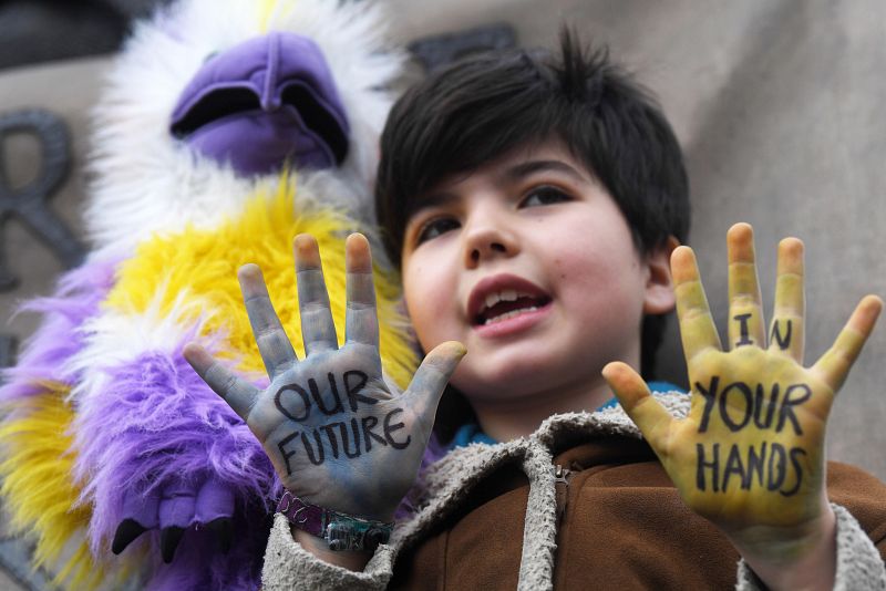 Muchos niños defienden el planeta en Londres