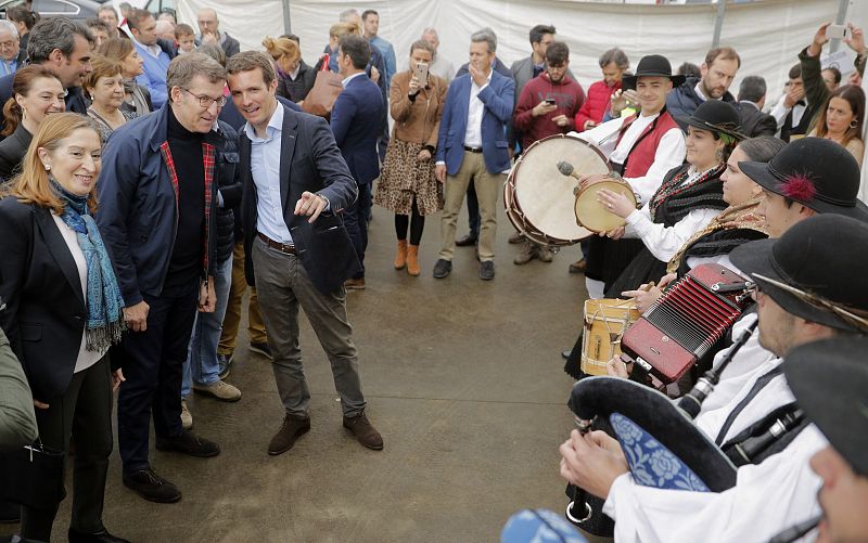Casado y Feijóo participan en un acto del Partido Popular en Santiago
