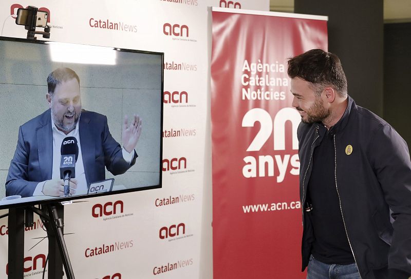 Primera rueda de prensa de Junqueras desde la cárcel