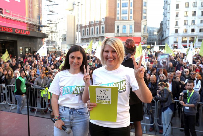 Pacma cierra campaña en Madrid con la esperanza de entrar en el Congreso