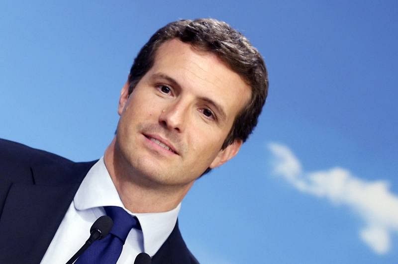  El candidato del Partido Popular a la presidencia del Gobierno, Pablo Casado en su discurso tras los resultados electorales.