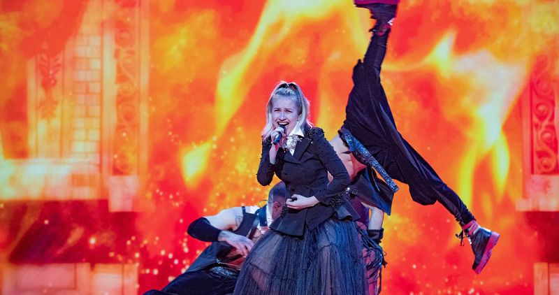 Ester Peony (Rumanía) en su primer ensayo en Eurovisión 2019