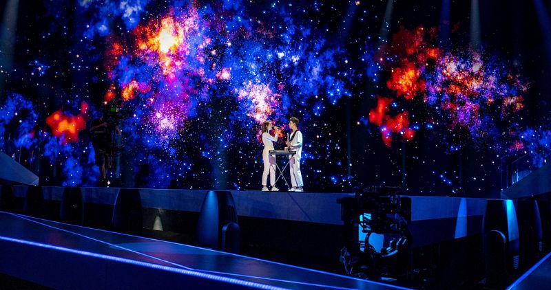 Zala Kralj y Ga¿per ¿antl (Eslovenia) en su primer ensayo en Eurovisión 2019