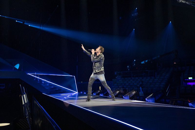 Darude y Sebastian Rejman (Finlandia) en su primer ensayo en Eurovisión 2019