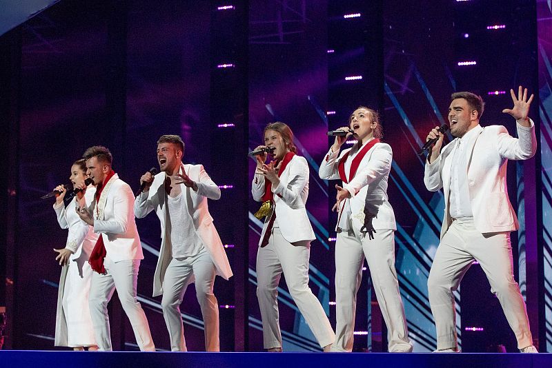 D-Moll (Montenegro) en su primer ensayo en Eurovisión 2019