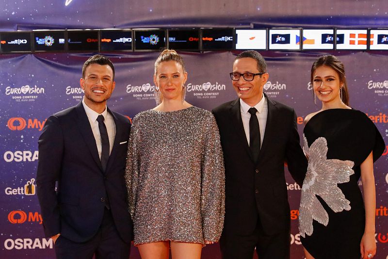 Bar Refaeli, Erez Tal, Assi Azar y Lucy Ayoub, los presentadores de Eurovisión 2019