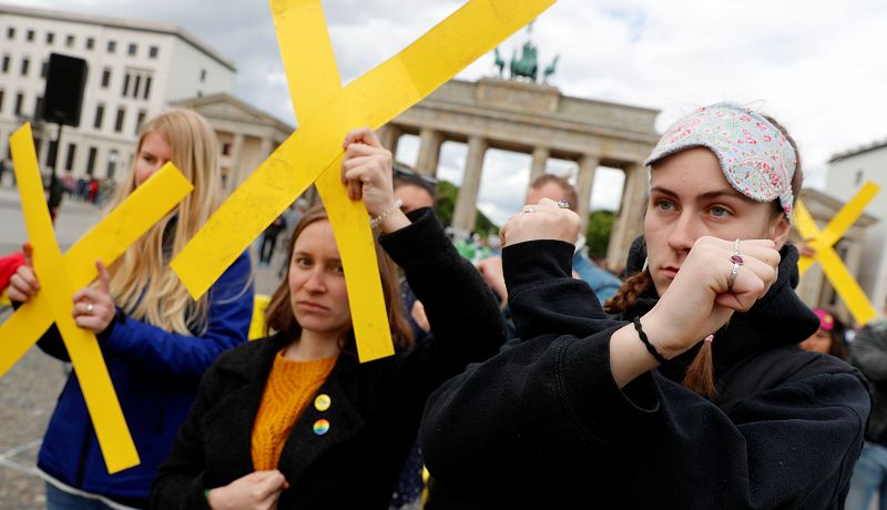 Manifestación de Amnistía Internacional en Berlín